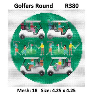 Golfers Round R380 4.25 x 4.25 18 Mesh Doolittle Stitchery