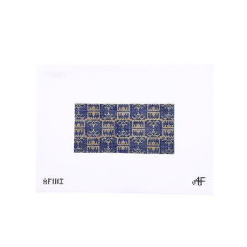 Pagoda Insert Navy and Gold 3'x 6" 14 Mesh AF111I  Anne Fisher Needlepoint, llc