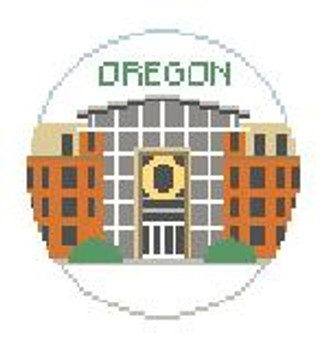 BT781 U of Oregon 4" diameter 18 Mesh Kathy Schenkel Designs