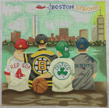 NC-0001 BOSTON STRONG SPORTS SHI RTS  9" x 9"  18 Mesh TWNC DESIGNS