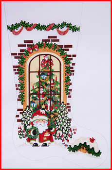 CS-356 Santa outside of window 18 Mesh 23" TALL Strictly Christmas !