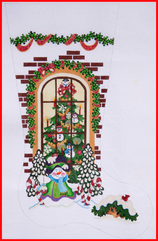 CS-355 Snowman outside of window 18 Mesh 23" TALL Strictly Christmas!