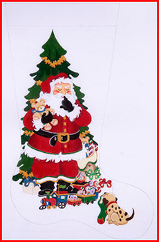 CS-257 Santa bear shushing dog, train, candy 18 Mesh 23" TALL Strictly Christmas!