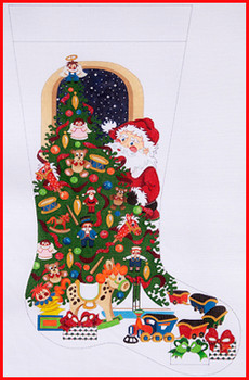 CS-286 Santa behind tree w/toys Male 18 Mesh 23" TALL Strictly Christmas!