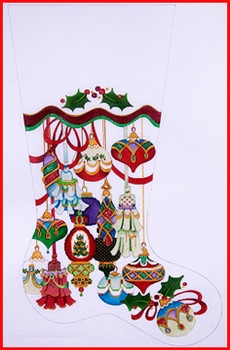 CS-150P Multi Ornament stocking 18 Mesh 23" TALL Strictly Christmas!