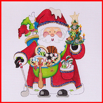 COSA-50 Tree & all sports equipment - red coat6" to 7 1/2" tall 18 Mesh SQUATTY SANTA Strictly Christmas
