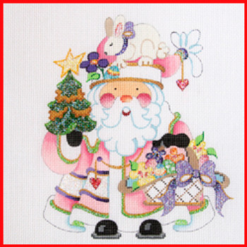 COCS-08 Easter 6" x 5" 18 Mesh CELEBRATING SANTA Strictly Christmas