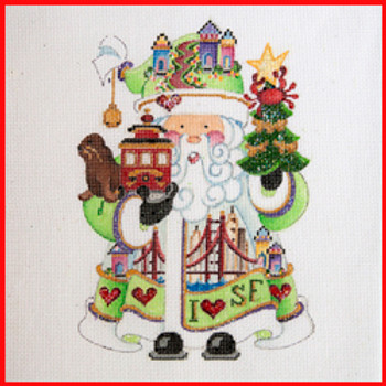 COCS-20 Celebrating Santa San Francisco 7 1/2" x 5 1/2" 18 Mesh CELEBRATING SANTA Strictly Christmas