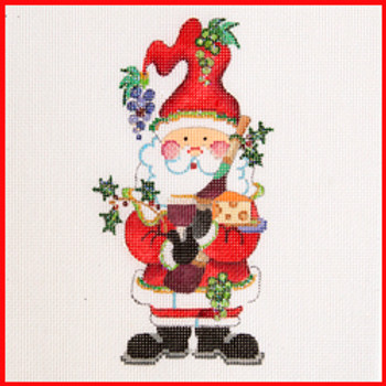 COKR-05 wine and cheese 6" x 3" 18 Mesh KRINGLE SANTA Strictly Christmas