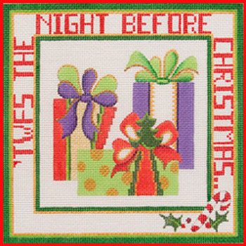 CHP-02 T'was the Night Before Christmas - gifts 8 1/2" x 8 1/2" 18 Mesh Strictly Christmas