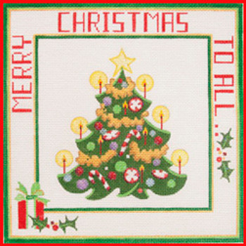 CHP-03 Merry Christmas To All - Christmas tree 1/2" x 8 1/2" 13 Mesh Strictly Christmas
