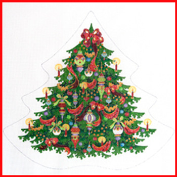 CHP-21 Ornament Christmas Tree (shaped like a tree) 14" x 15 1/2" 18 Mesh Strictly Christmas