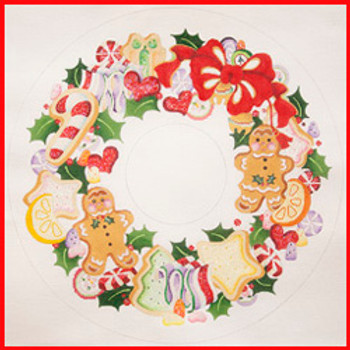 MTS-03 Gingerbread 20" round 18 Mesh WREATH OR MINI TREE SKIRT Strictly Christmas