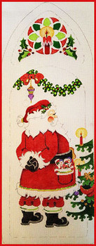 Triptych Set SCTR-01A Santa 12" x 6"; SCTR01B  Ms. Claus 12" x 6;  SCTR01C  Christmas Tree 15" x 6" 18 Mesh TRIPTYCH Strictly Christmas