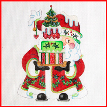 SS-35 Christmas cake (COCS-01) 10.5" x 8.25" 18 Mesh STANDING SANTA Strictly Christmas
