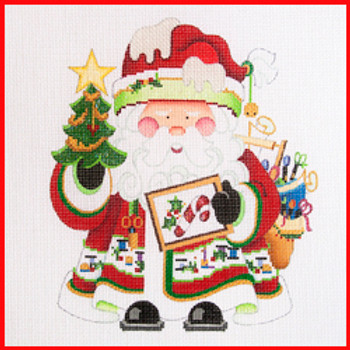 SS-11 Stitching Santa (COSA-58)  8" x 11" 18 Mesh STANDING SANTA Strictly Christmas