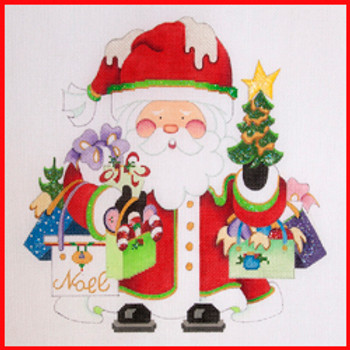 SS-15 Shopping Santa (COSA-65) 9" x 9.5" 18 Mesh STANDING SANTA Strictly Christmas