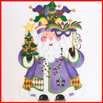 SS-39 Mardi Gras (COCS-13) 8.5" x 11.5" 18 Mesh STANDING SANTA Strictly Christmas