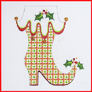 COBTS-04 Ms. Claus boot 5 3/4" x 4 1/2" 18 Mesh SANTA & MS. CLAUS BOOT  Strictly Christmas