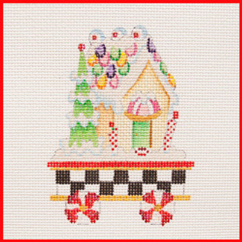 COTR4-05 Car w/gingerbread house 5 1/4" x 4" 13 Mesh CHRISTMAS TRAIN Strictly Christmas