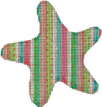 CT-1751 Beach Stripe Starfish Ornament Associated Talents
