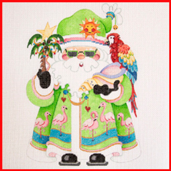 SS-05 Flamingo coat (COSA-30)  8" x 11"  13 Mesh STANDING SANTA Strictly Christmas