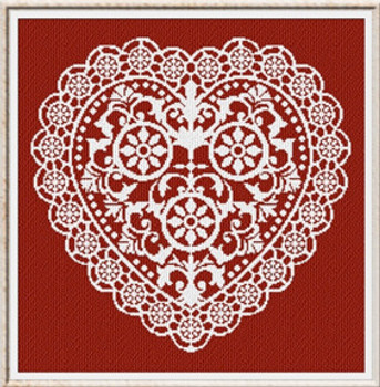 AAN183 Lace Heart Alessandra Adelaide Needleworks Counted Cross Stitch Pattern