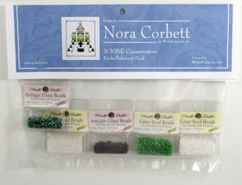 NC306E Conservatory  Winter Greenhouses Embellishment Pack Nora Corbett
