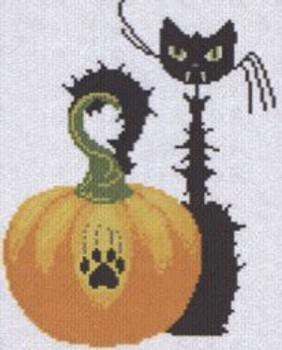 AAN167 Halloween Meow Alessandra Adelaide Needleworks Counted Cross Stitch Pattern