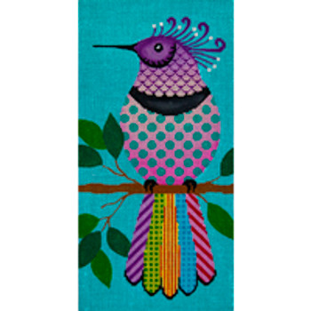 Bird/Insect B104 Purple Kra-Kra Bird 5 x 10 18 Mesh JP Needlepoint