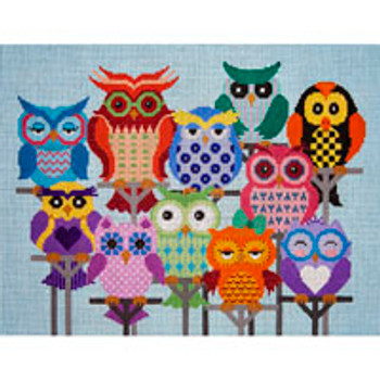 Bird/Insect B151 Hooters Anonymous Owls 11 x 14 13 Mesh JP Needlepoint