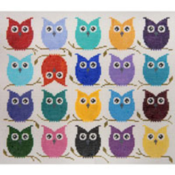 Bird/Insect B164 Colorful Hooters Owls 10.5x12 13 Mesh JP Needlepoint