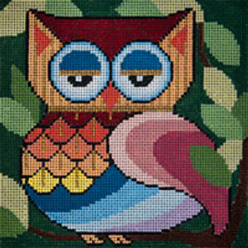 Bird/Insect DDB004 What R U Lookin’ At? Owl 5 x 5  18 Mesh JP Needlepoint