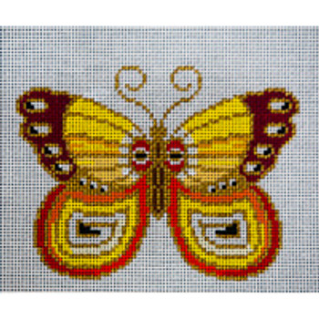 Bird/Insect B322 Orange Cloisonne Butterfly	7 x 9 13 Mesh JP Needlepoint (2021)