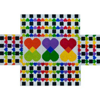 BRICK COVER BC066 Check Out My Rainbow Hearts 10 x 14 13 Mesh JP Needlepoint (2021)