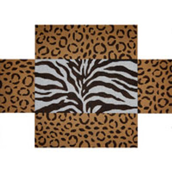 BRICK COVER BC041 Leopard and Zebra Skin 10 x 14  13 Mesh JP Needlepoint