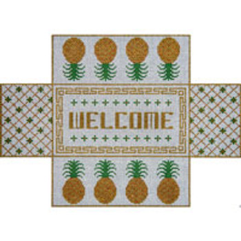 BRICK COVER BC049 Welcome Pineapple10 x 14 13 Mesh JP Needlepoint