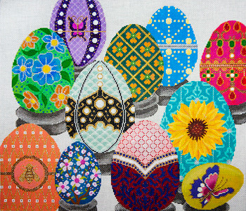 Miscellaneous L665 Cloisonne Eggs 12 x 14 18 Mesh JP Needlepoint (2022)