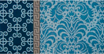 Miscellaneous L565 Medallion Damask in Denim 8 x 16 13 Mesh JP Needlepoint