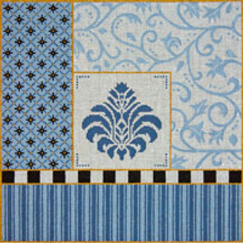 Miscellaneous L445 Blue Medallion w/Borders 13 x 13 13 Mesh JP Needlepoint