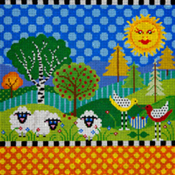 MISCELLANEOUS L350 Don’t Sit Under the Apple Tree....  10 x 10 13 Mesh JP Needlepoint