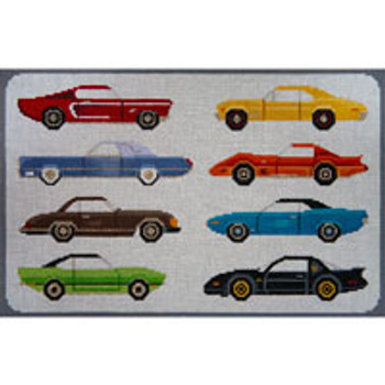 Miscellaneous L263 Cars Of the 1970's 10 x 15 13 Mesh JP Needlepoint