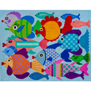 SEA LIFE S102 School of Fish 11.5 x 14 13 Mesh JP Needlepoint