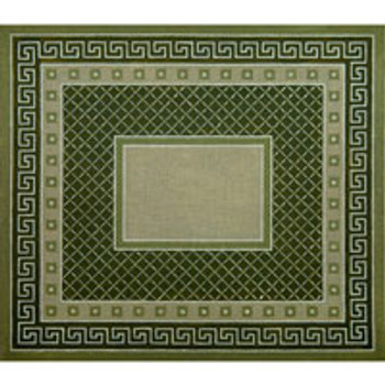 TALLIS BAG/MONOGRAM TB065 Lg Green Greek Key & Diamonds 14 x 16 13 Mesh JP Needlepoint