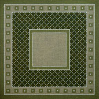 TALLIS BAG/MONOGRAM TB066 Sm Green Diamonds & Squares 11 x 11 13 Mesh JP Needlepoint