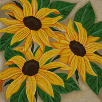 VEGETATION V323 Special Sunflowers 14 x 14 13 Mesh JP Needlepoint