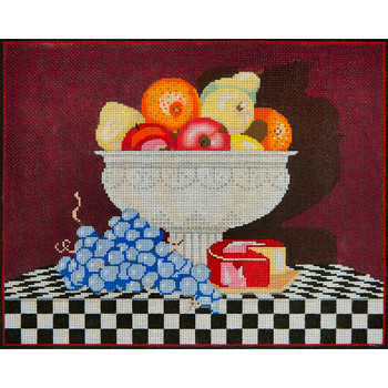 VEGETATION DV116 Fruit & Cheese 	8 x 10  18 Mesh JP Needlepoint