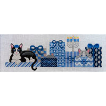 CHRISTMAS X124 Hanukkah Kitty 6 x 17 13 Mesh JP Needlepoint (2021)