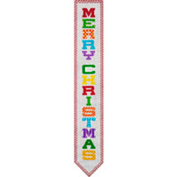 CHRISTMAS X227 Merry Christmas Banner 5.5 x 33 18 Mesh JP Needlepoint