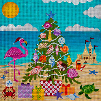 CHRISTMAS X309 Christmas @ the Beach 10 x 10 18 Mesh JP Needlepoint (2021)